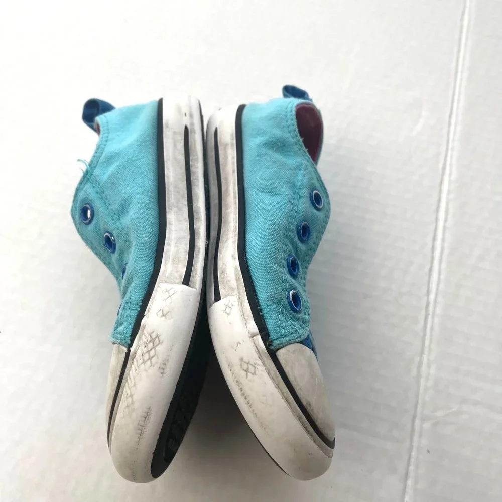 Converse Kids Slip-On Sneakers Teal Blue with White Toe Caps